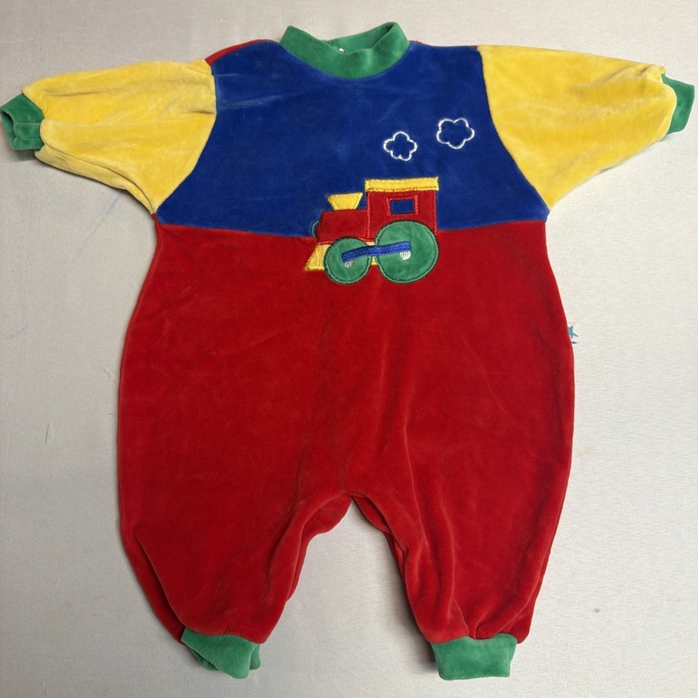 Vintage Little Me Velour 90s Sleeper Outfit Size 6 Months